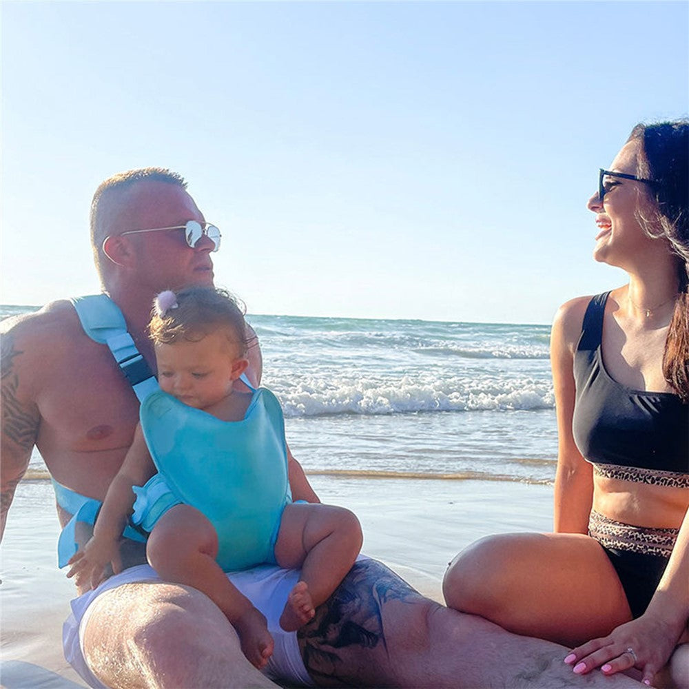 Simstöd för bebis – neoprenbälte med sits för strand och pool