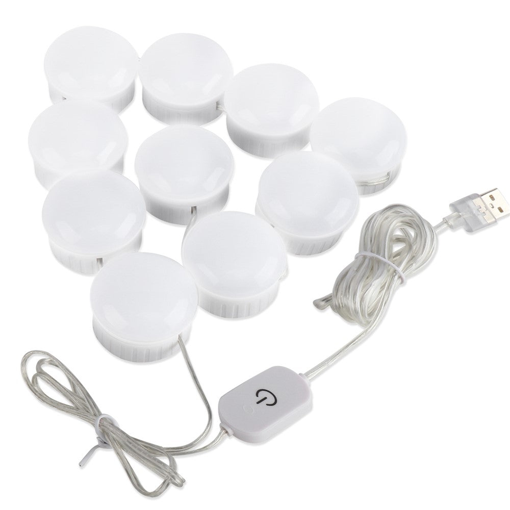 Spegelljus – 10 LED dimbar kit, USB