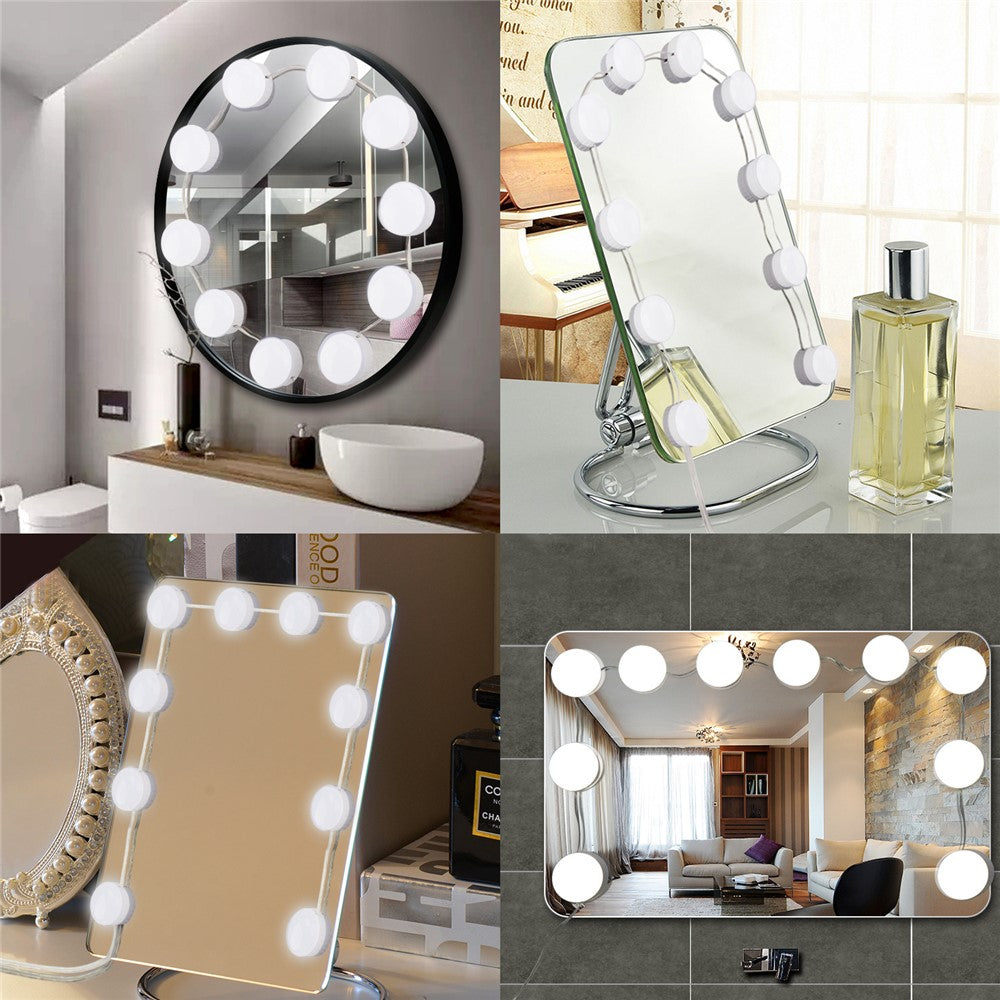 Spegelljus – 10 LED dimbar kit, USB