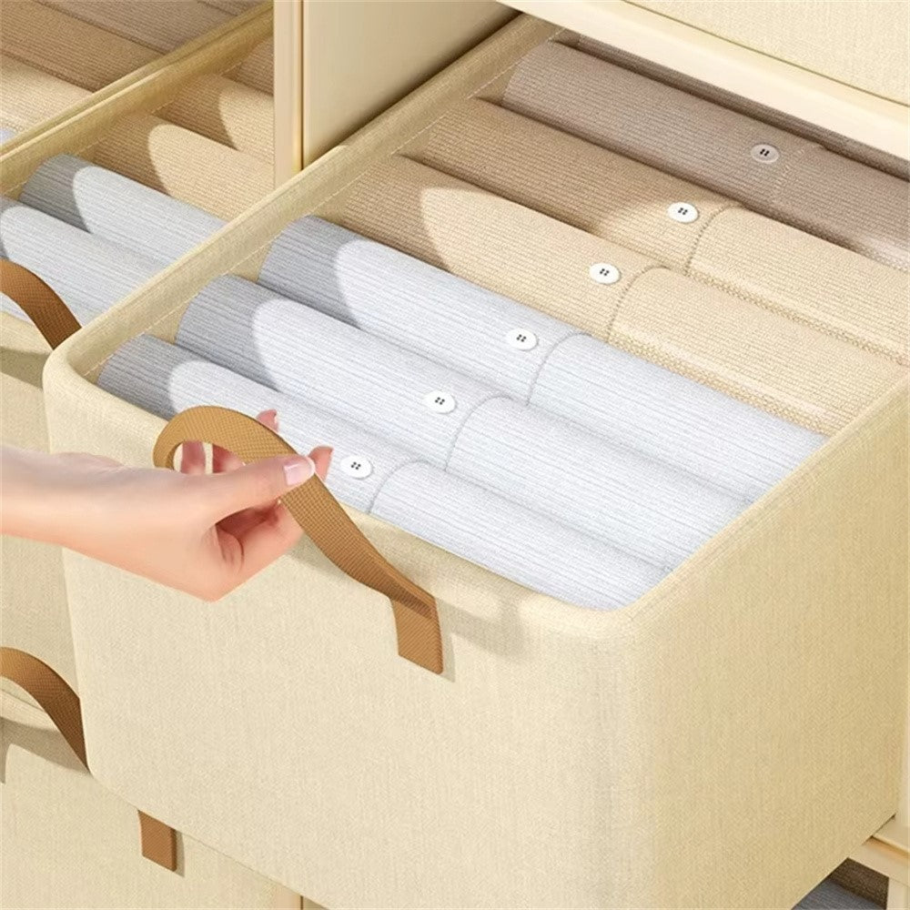 Förvaringslåda i non-woven tyg – klädorganisatör med handtag