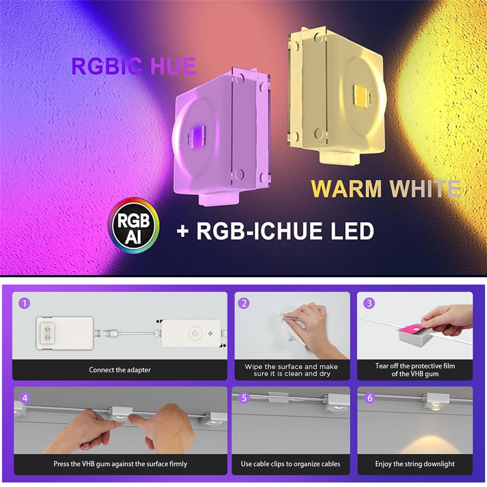 Smart LED-belysning 15M – IP67 vattentät och appstyrd