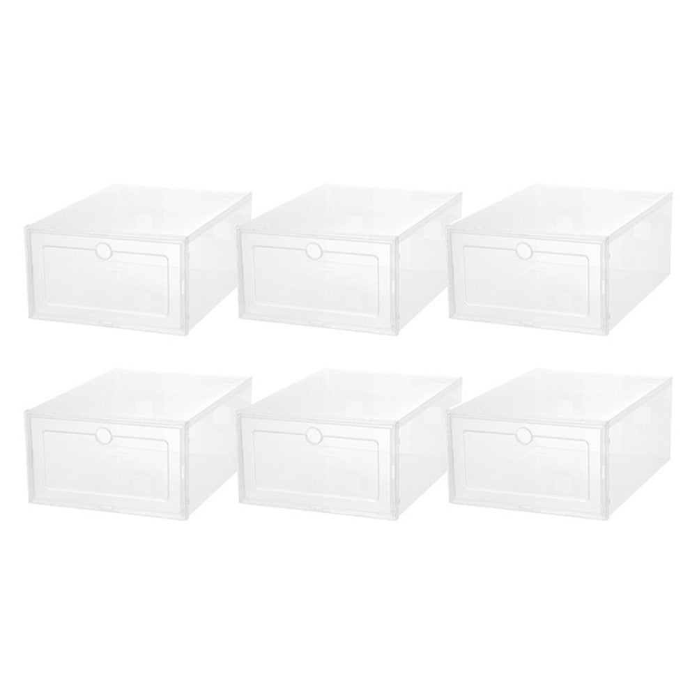 Genomskinliga stapelbara skoförvaringslådor – 6-pack