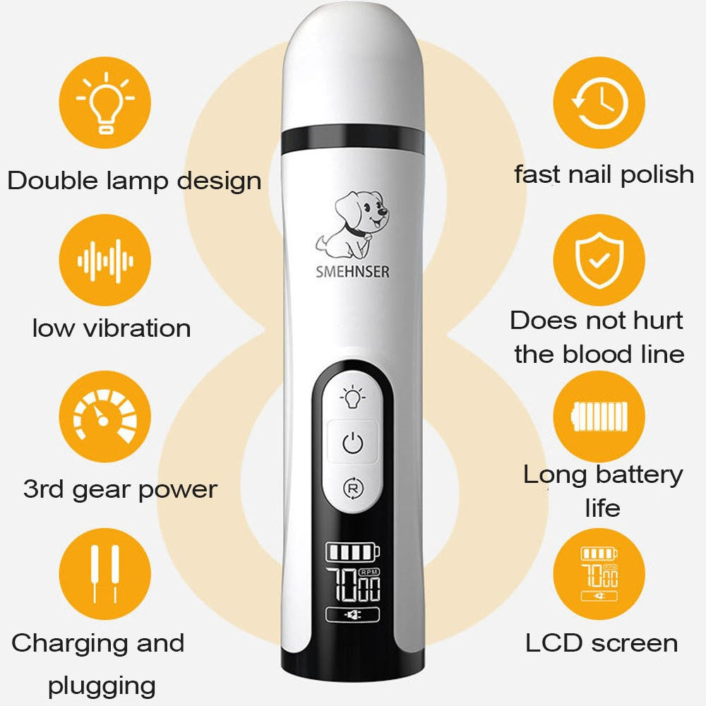Elektrisk kloslip med LED – uppladdningsbar nageltrimmer