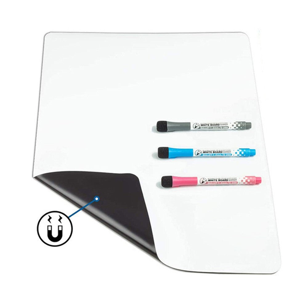 Whiteboard – magnetisk PET-tavla för kylskåp, med pennor