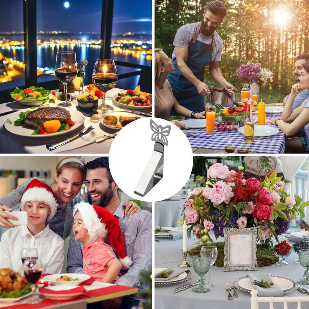 Dukklämmor – 12-pack fjärilsclips för bord & picknick