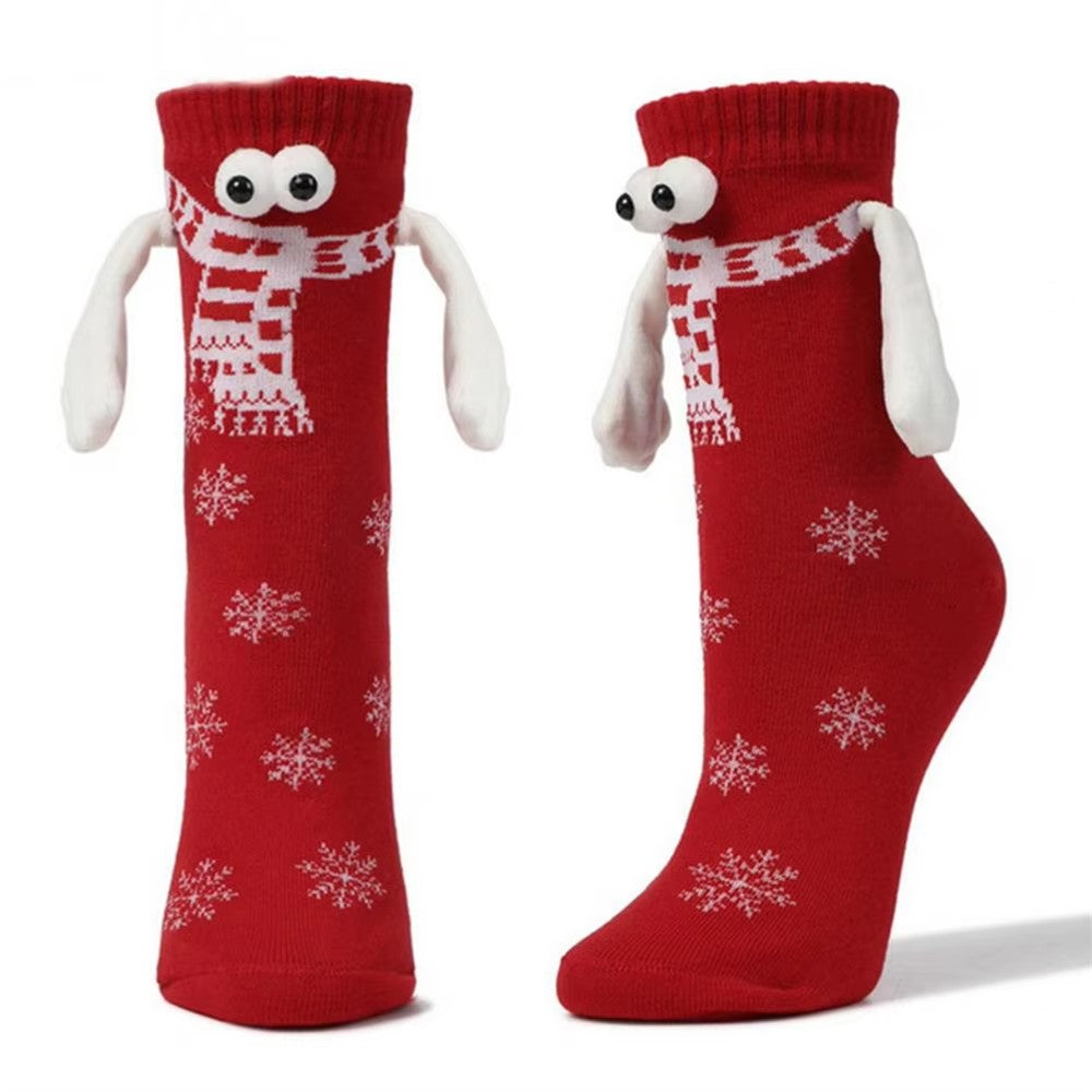 Strumpor – 3D julmotiv med magnet, mid-längd