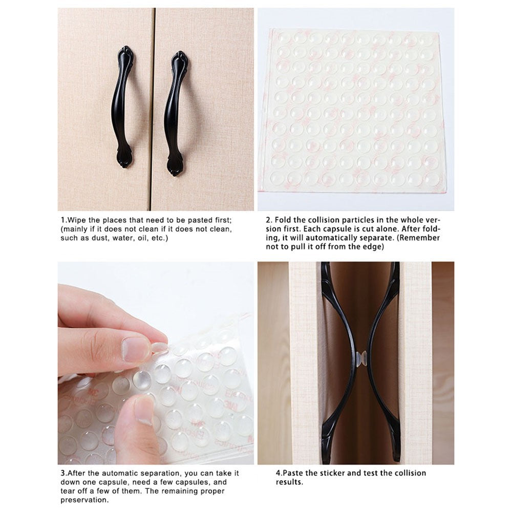 Möbeltassar – 100-pack 10x2mm självhäftande silikonbumpers