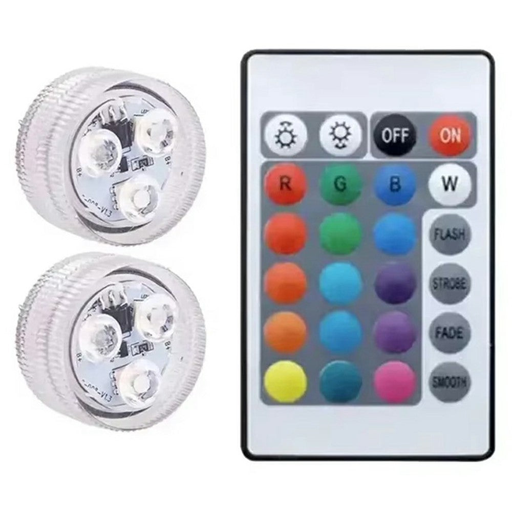 Vattentät RGB LED-Belysning med Fjärrkontroll (2-pack)