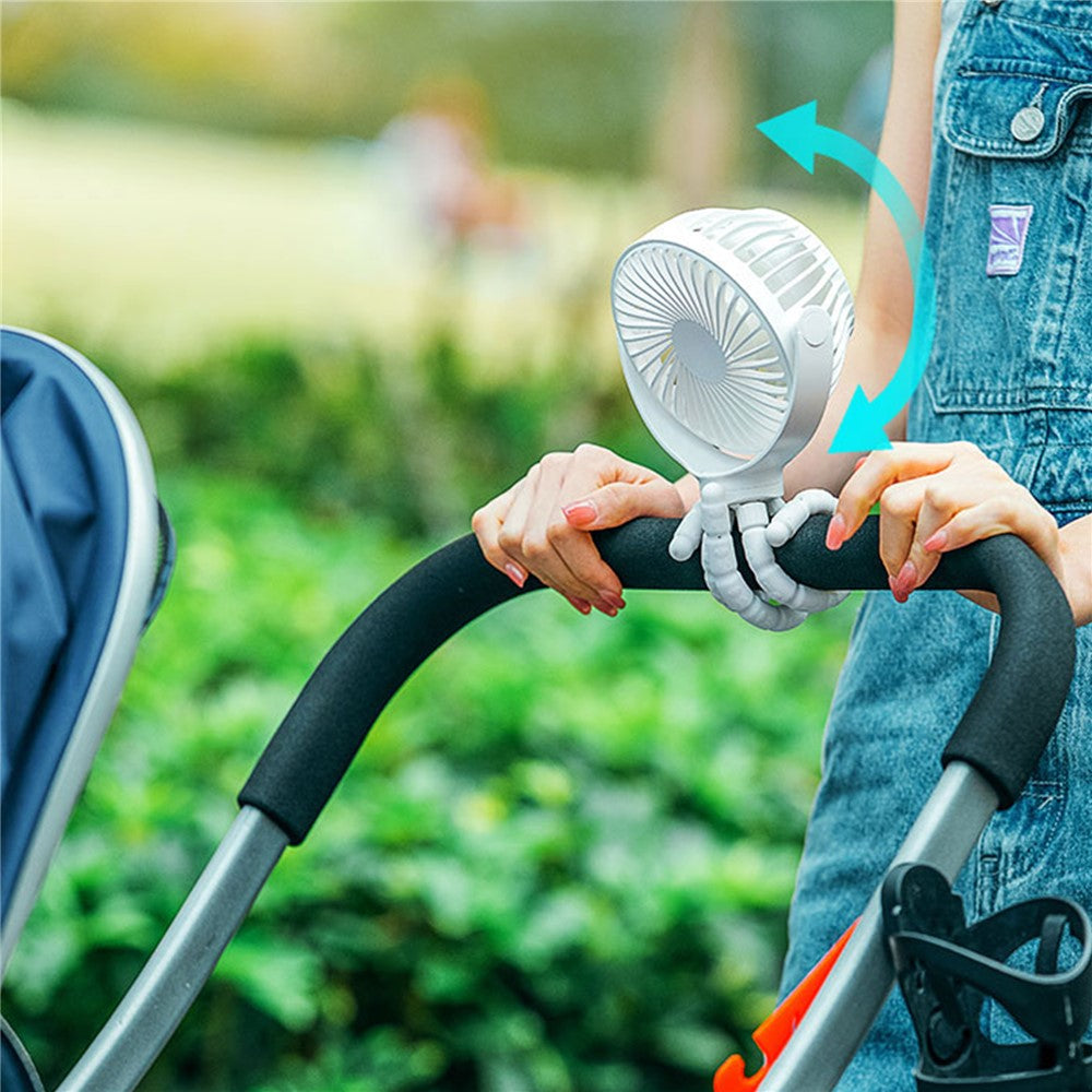 Flexibel fläkt med stativ – barnvagns- och skrivbordsfläkt