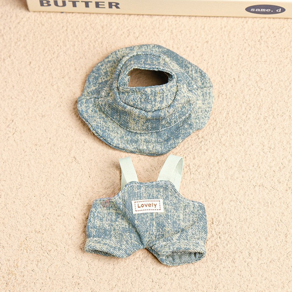 Dockkläder – fiskarhatt & overall för 17cm dockor (ingen docka)