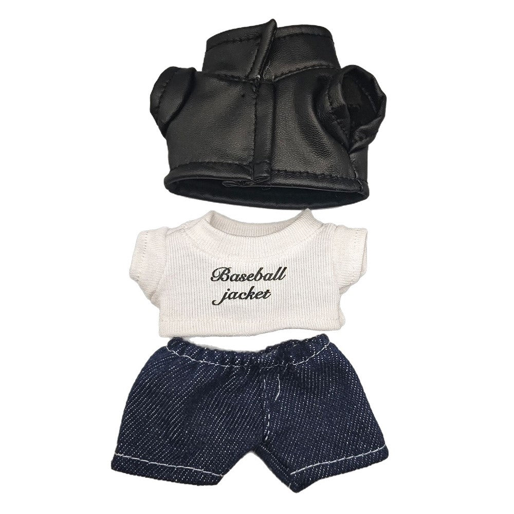 Klädset – 3-pack T-shirt + jacka + jeans för Labubu 17cm