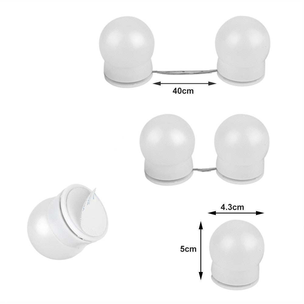 Spegelljus – 10 LED dimbar kit, USB