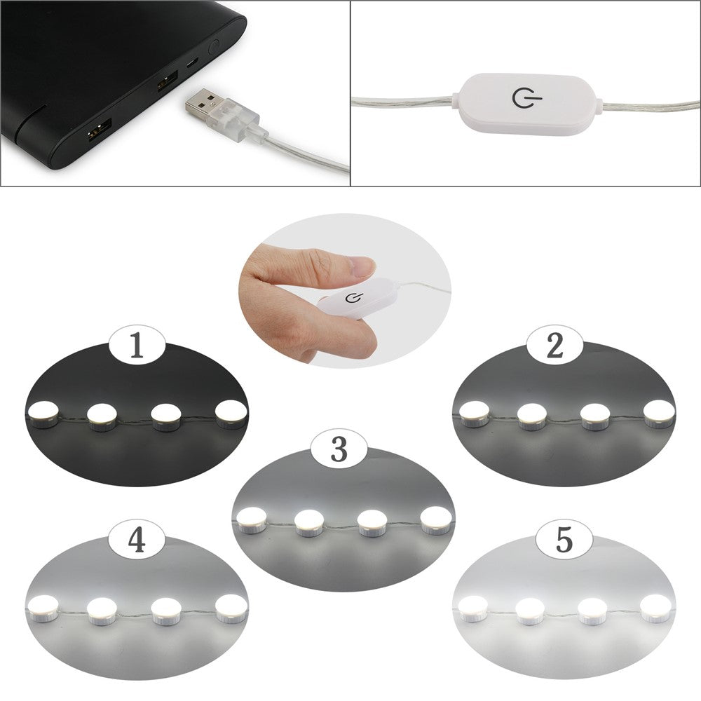 Spegelljus – 10 LED dimbar kit, USB