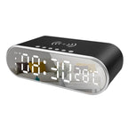 Väckarklocka med trådlös laddare – kalender, termometer och snooze