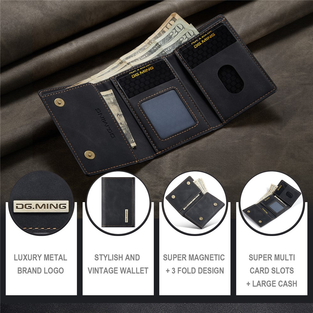 Plånbok – DG.MING M1 trifold magnetisk stängning