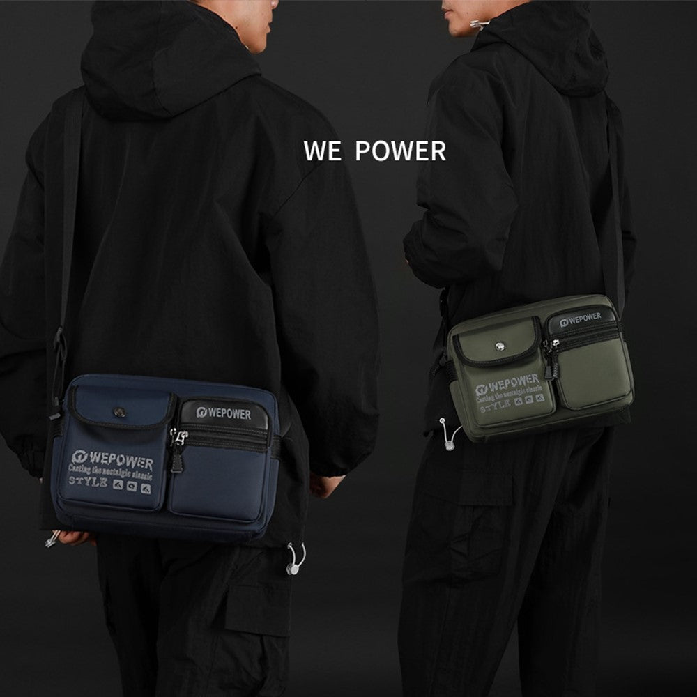 Fyrkantig crossbody-väska i nylon – vattentålig axelväska för män