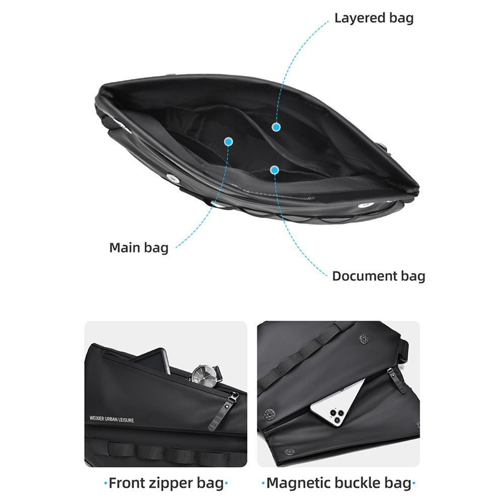 Crossbody-väska i PU-läder – elegant herrmodell för resor