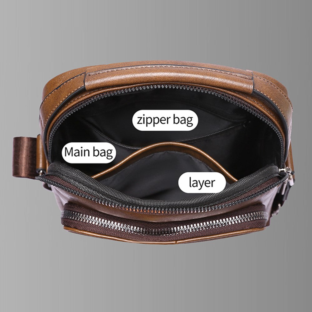 PU-läder messenger bag för män – klassisk axelväska