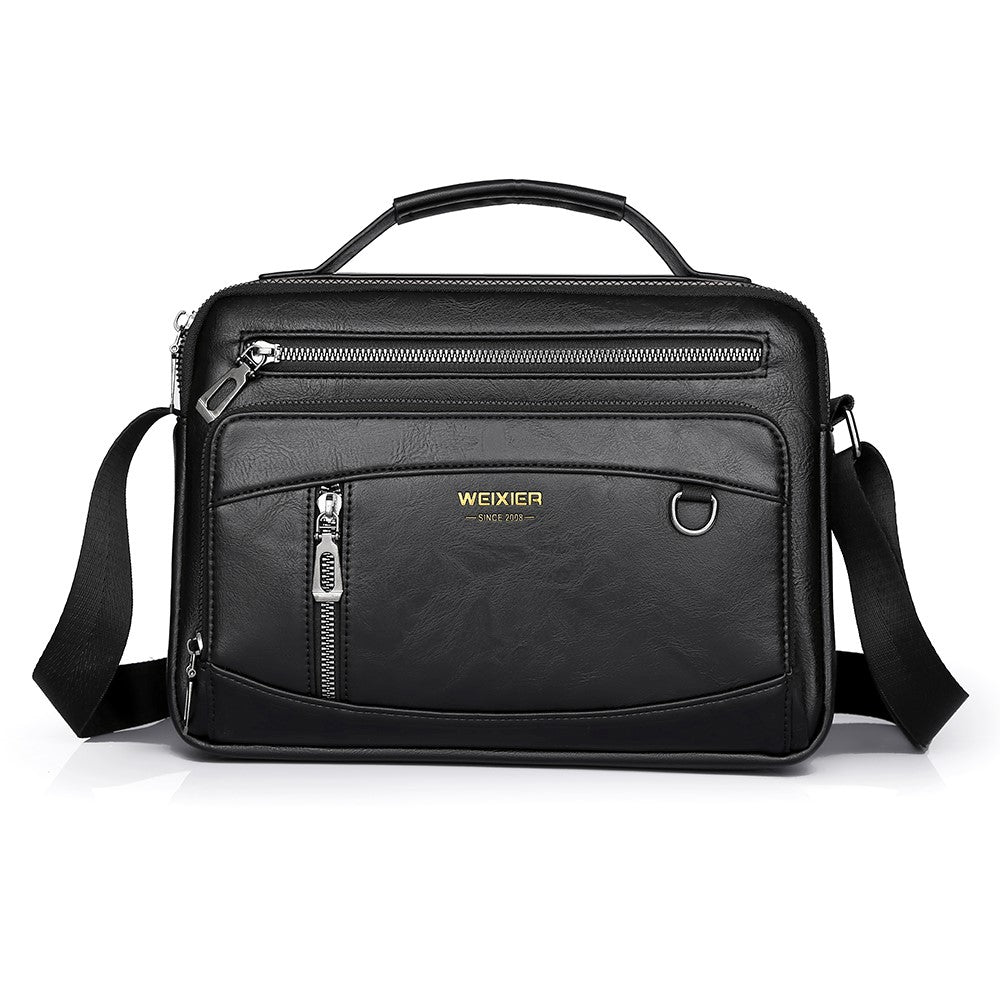 Vintage messenger bag i PU-läder – herrväska för vardag och jobb