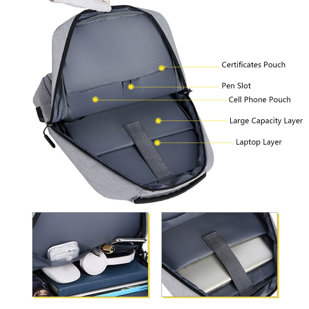 Ryggsäck – Oxford-tyg, vattentät med USB-port