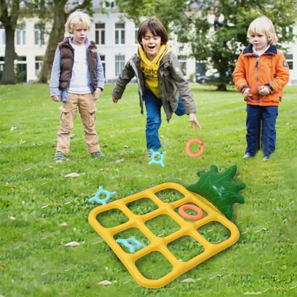 Uppblåsbart ringkastspel – ananasdesign