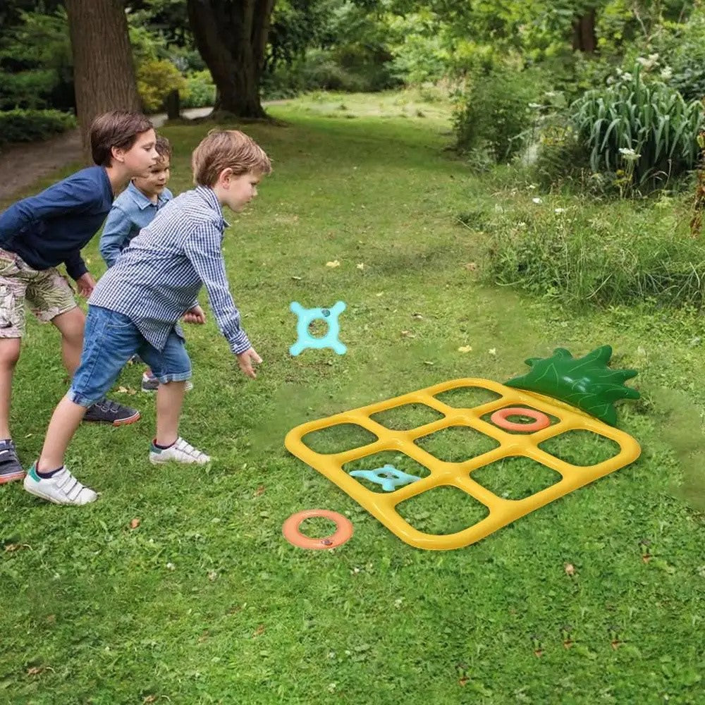 Uppblåsbart ringkastspel – ananasdesign