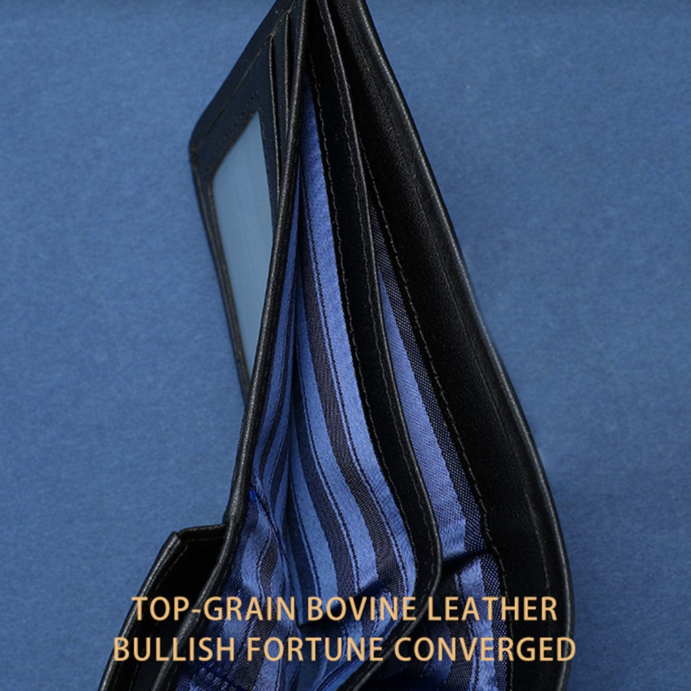 Plånbok – BULLCAPTAIN ko-skinn bifold med nyckelring
