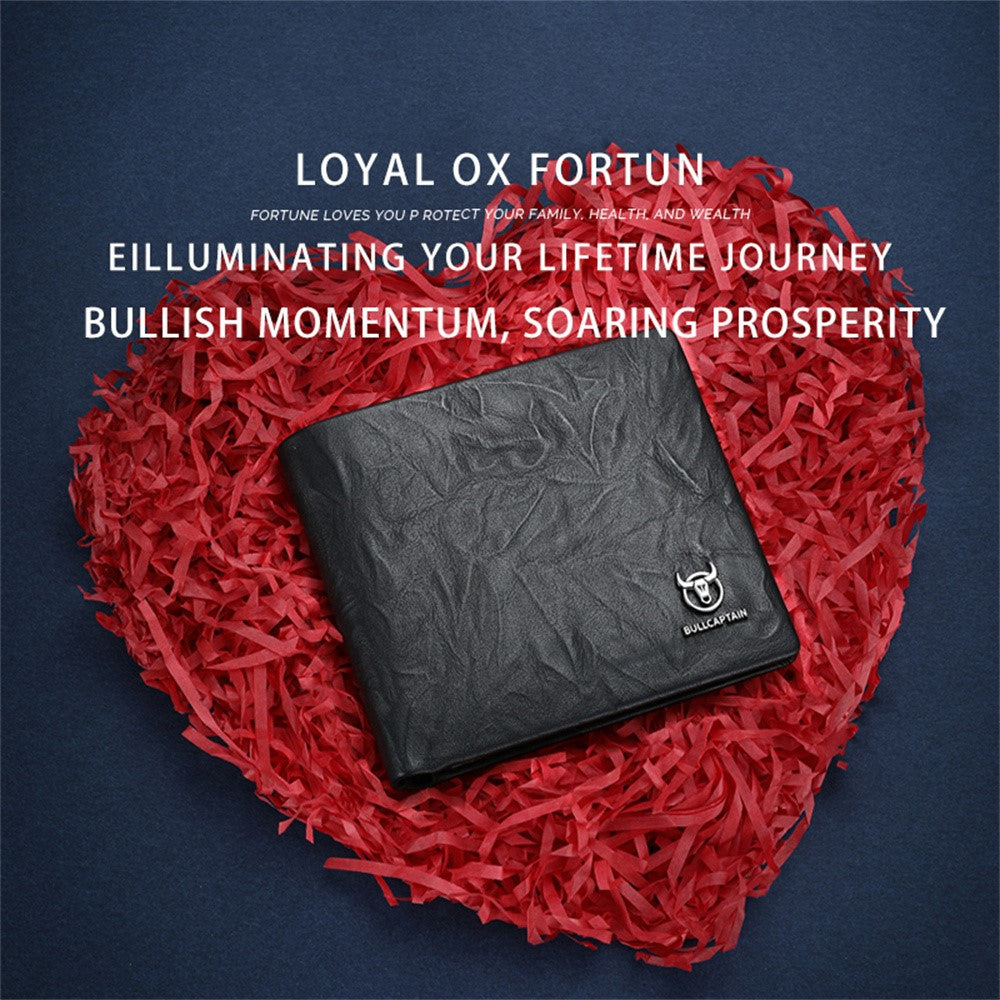 Plånbok – BULLCAPTAIN ko-skinn bifold med nyckelring