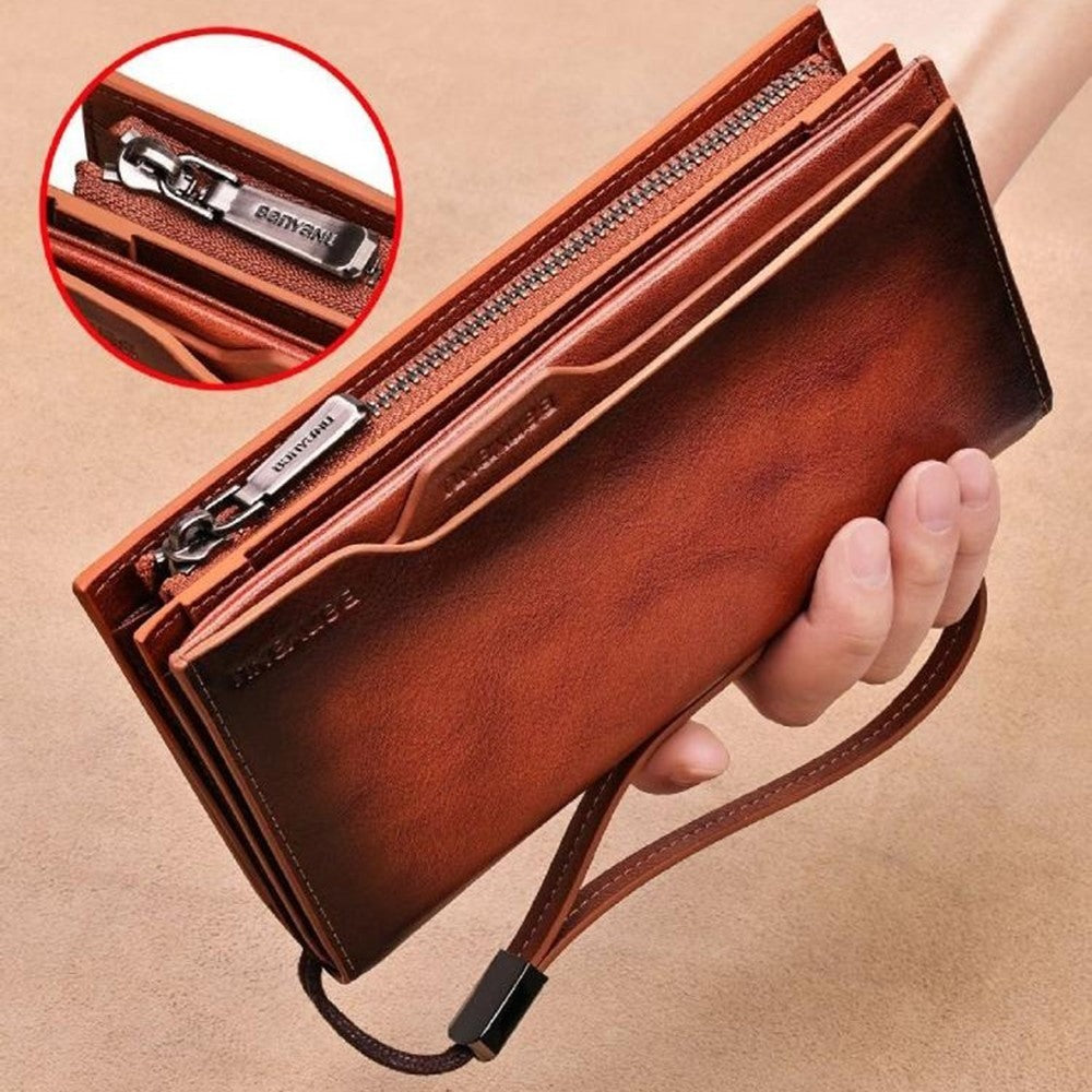 Plånbok – BANYANU N2043 vintage läder med RFID-skydd