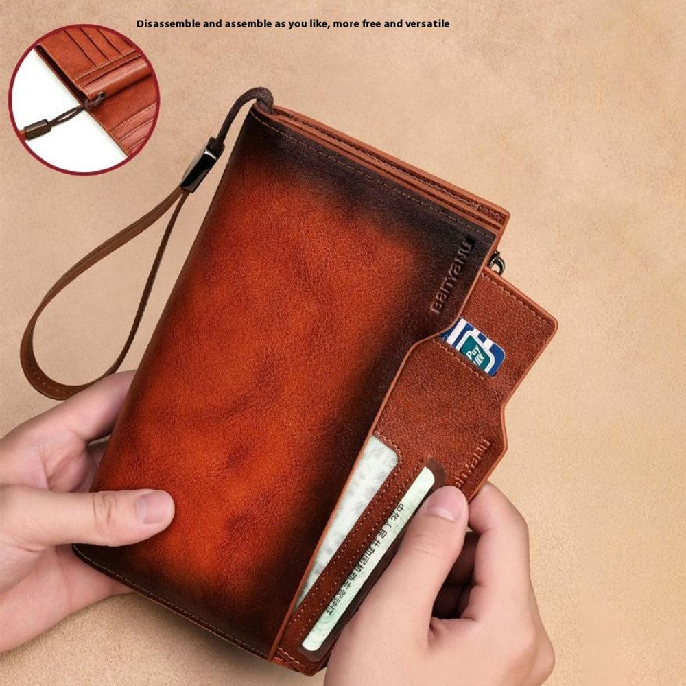Plånbok – BANYANU N2043 vintage läder med RFID-skydd
