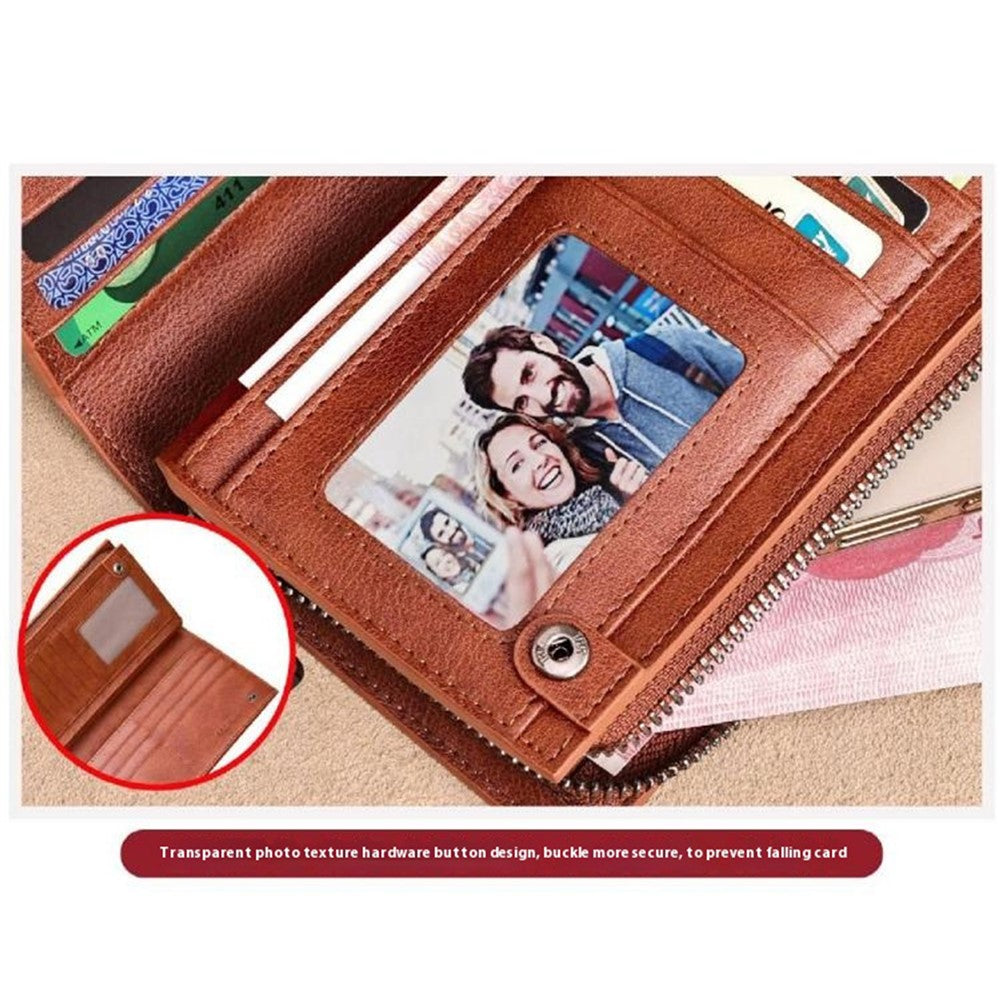 Plånbok – BANYANU N2043 vintage läder med RFID-skydd