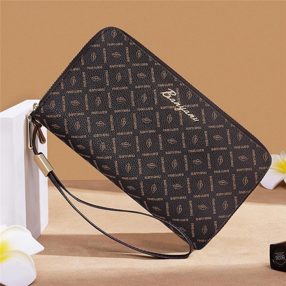 Plånbok – BANYANU N9012 dam, dubbel dragkedja, clutch-modell