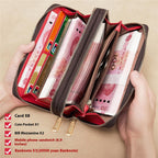 Plånbok – BANYANU N9012 dam, dubbel dragkedja, clutch-modell