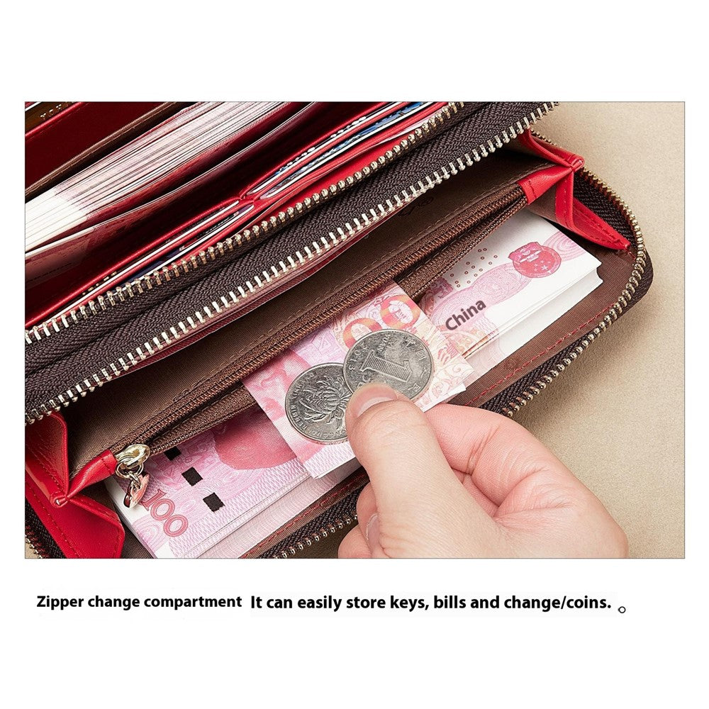 Plånbok – BANYANU N9012 dam, dubbel dragkedja, clutch-modell