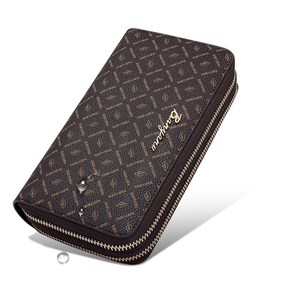 Plånbok – BANYANU N9012 dam, dubbel dragkedja, clutch-modell