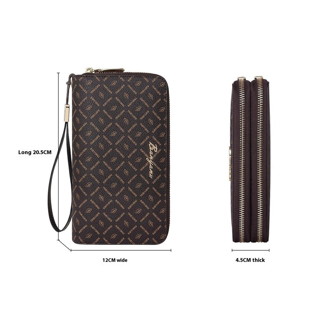 Plånbok – BANYANU N9012 dam, dubbel dragkedja, clutch-modell