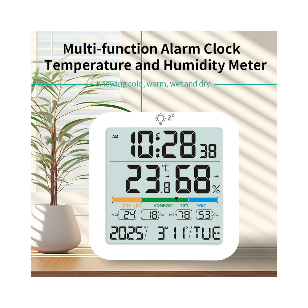Digital bordsur med stor skärm – temperatur och fuktnivåindikator