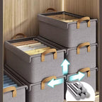Förvaringslåda – vikbar med transparent lock, tyg