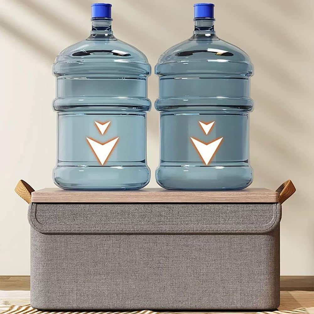Förvaringslåda – vikbar med transparent lock, tyg
