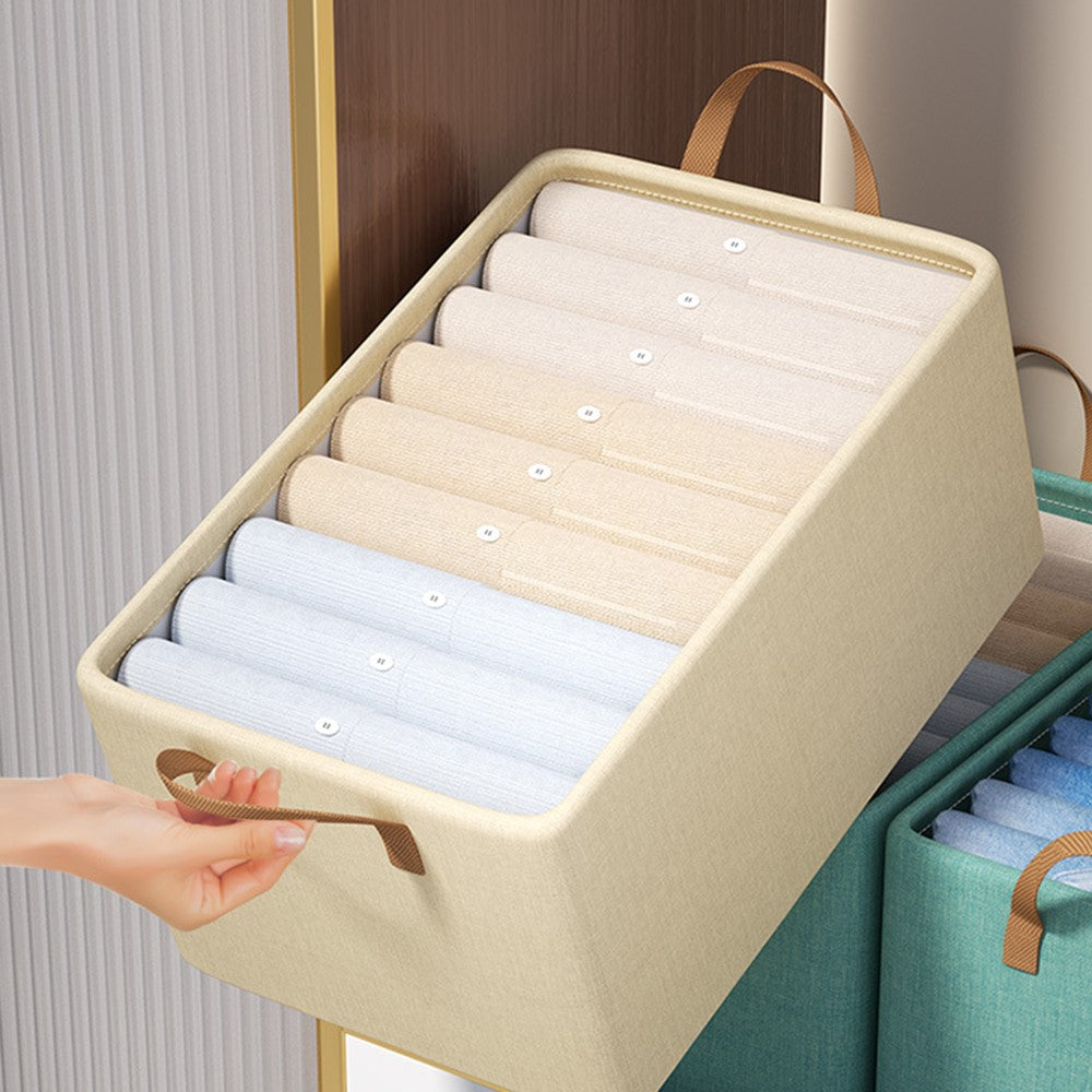 Förvaringslåda i non-woven tyg – klädorganisatör med handtag
