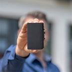 RFID-skyddat kortfodral – aluminium + PU-läder plånbok