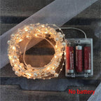 Ljusslinga – 2m 20 LED koppartråd med pärlor, batteridriven