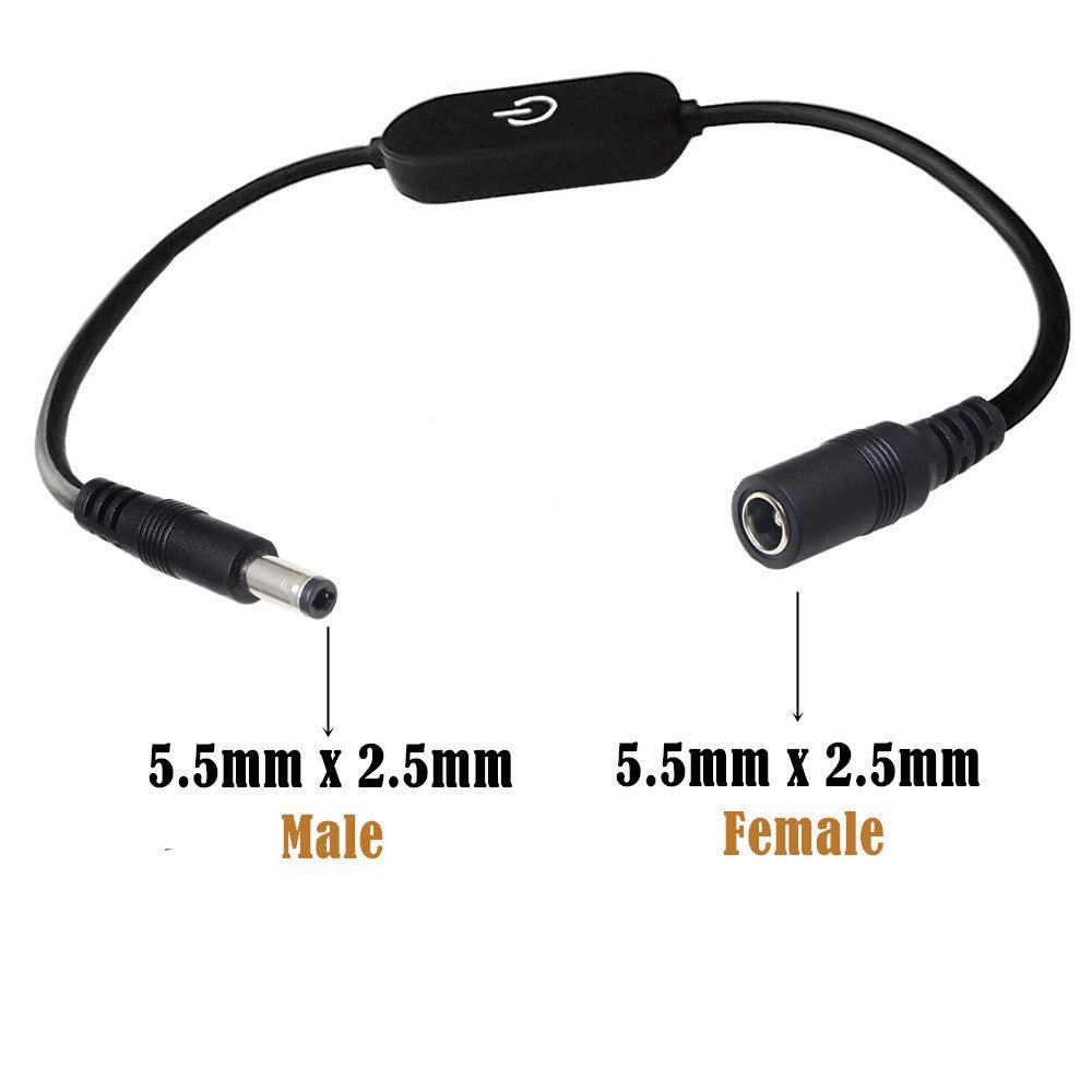 Dimmerkabel DC5.5x2.1mm – 30 cm LED touchkontroll