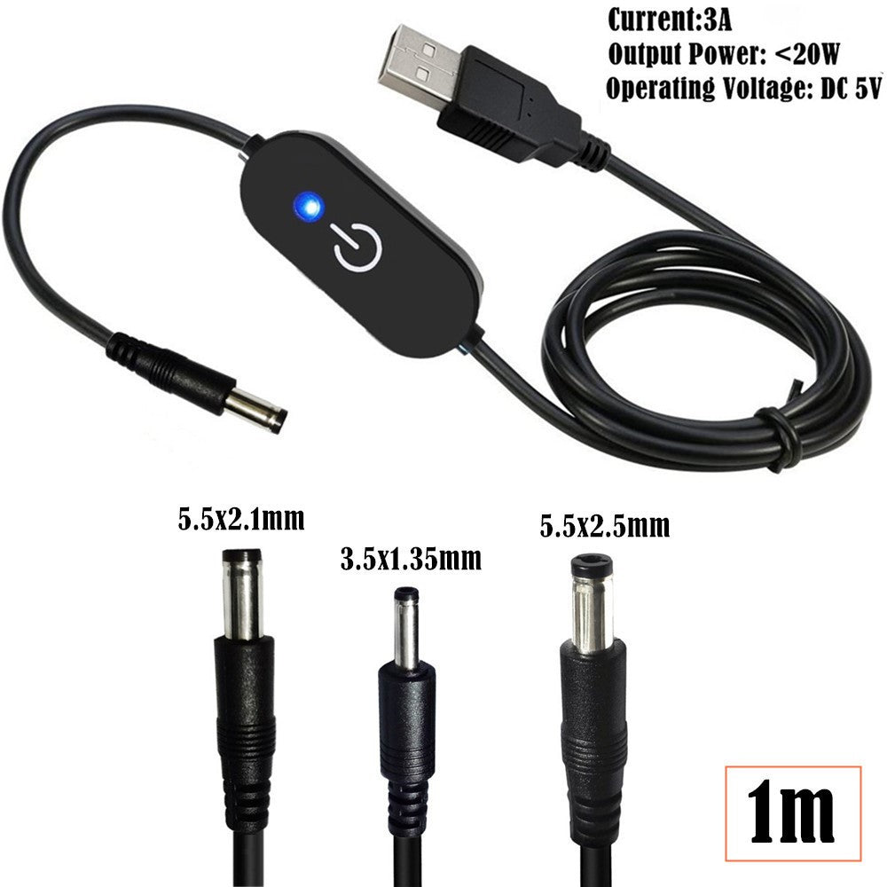 Dimmerkabel USB – 1 m LED touch med indikator