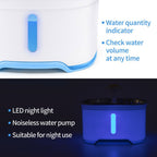 2.5L Automatisk Vattenfontän för Husdjur med LED-Nattbelysning