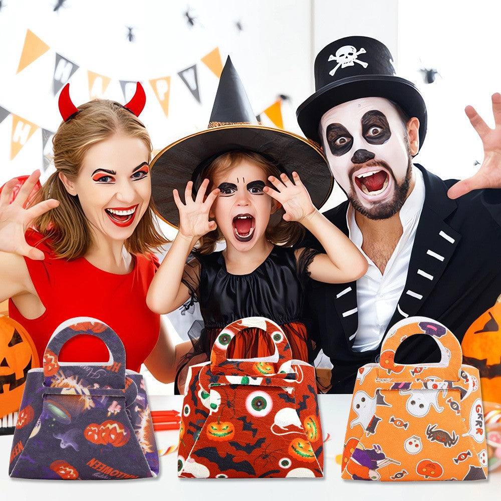 Godispåsar – 10-pack Halloween-väskor i filt, blandade färger