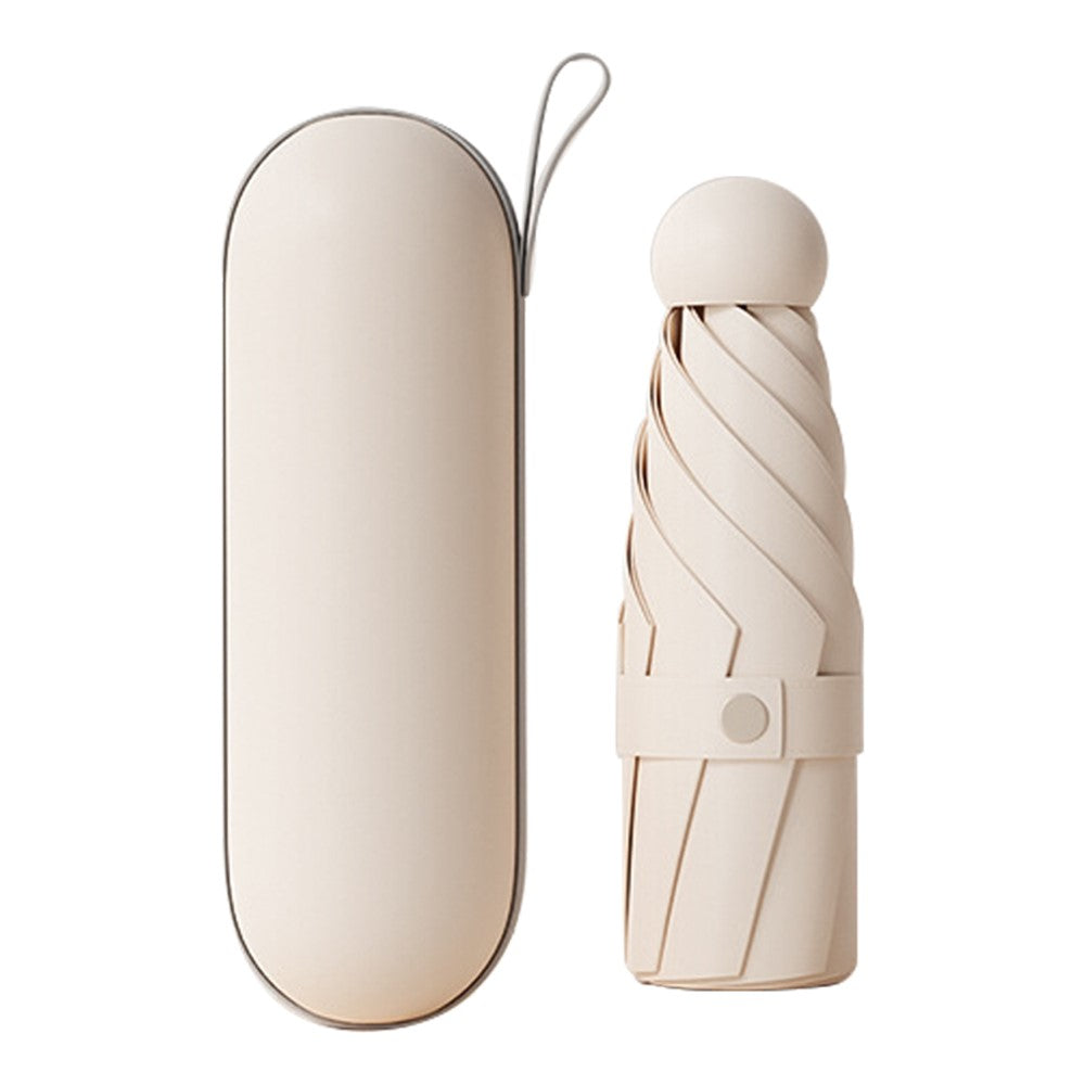Fällbart mini-paraply – anti-UV med kapsel