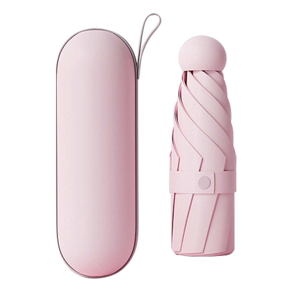 Fällbart mini-paraply – anti-UV med kapsel