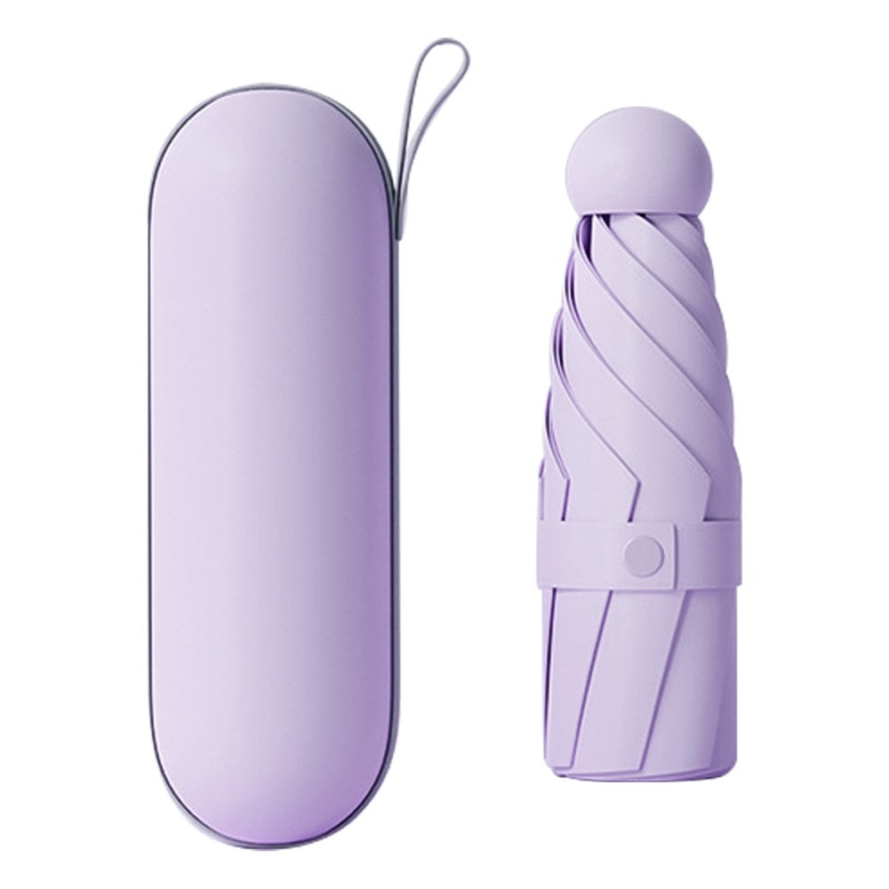 Fällbart mini-paraply – anti-UV med kapsel