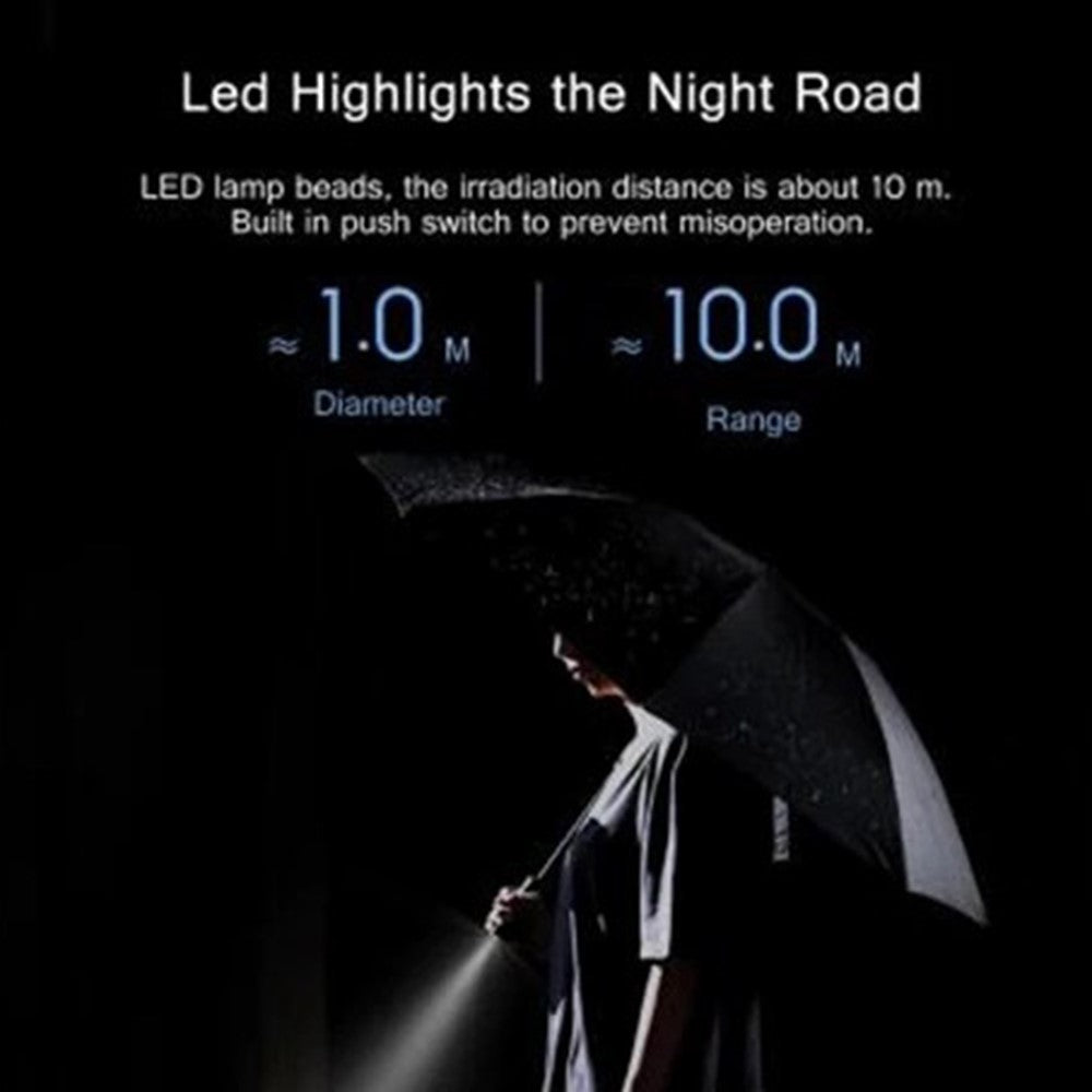 Automatisk paraply med LED-ljus och UV-skydd